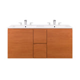 Modway Furniture Scenic 48" Double Wall-Mount Bathroom Vanity XRXT Cherry White EEI-5815-CHE-WHI