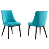 Viscount Accent Performance Velvet Dining Chairs - Set of 2 Blue EEI-5816-BLU
