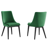 Viscount Accent Performance Velvet Dining Chairs - Set of 2 Emerald EEI-5816-EME
