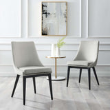 Viscount Accent Performance Velvet Dining Chairs - Set of 2 Light Gray EEI-5816-LGR