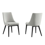 Viscount Accent Performance Velvet Dining Chairs - Set of 2 Light Gray EEI-5816-LGR