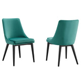 Viscount Accent Performance Velvet Dining Chairs - Set of 2 Teal EEI-5816-TEA