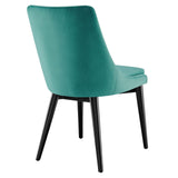 Viscount Accent Performance Velvet Dining Chairs - Set of 2 Teal EEI-5816-TEA