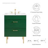Modway Furniture Daybreak 24" Bathroom Vanity XRXT Green White EEI-5817-GRN-WHI