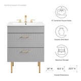 Modway Furniture Daybreak 24" Bathroom Vanity XRXT Light Gray EEI-5817-LGR-WHI