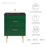 Modway Furniture Daybreak 24" Bathroom Vanity XRXT Green Black EEI-5819-GRN-BLK