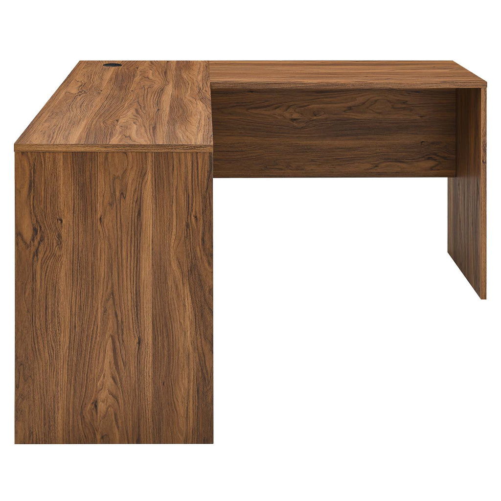 Modway Furniture Transmit Wood Desk and File Cabinet Set XRXT Walnut White EEI-5822-WAL-WHI