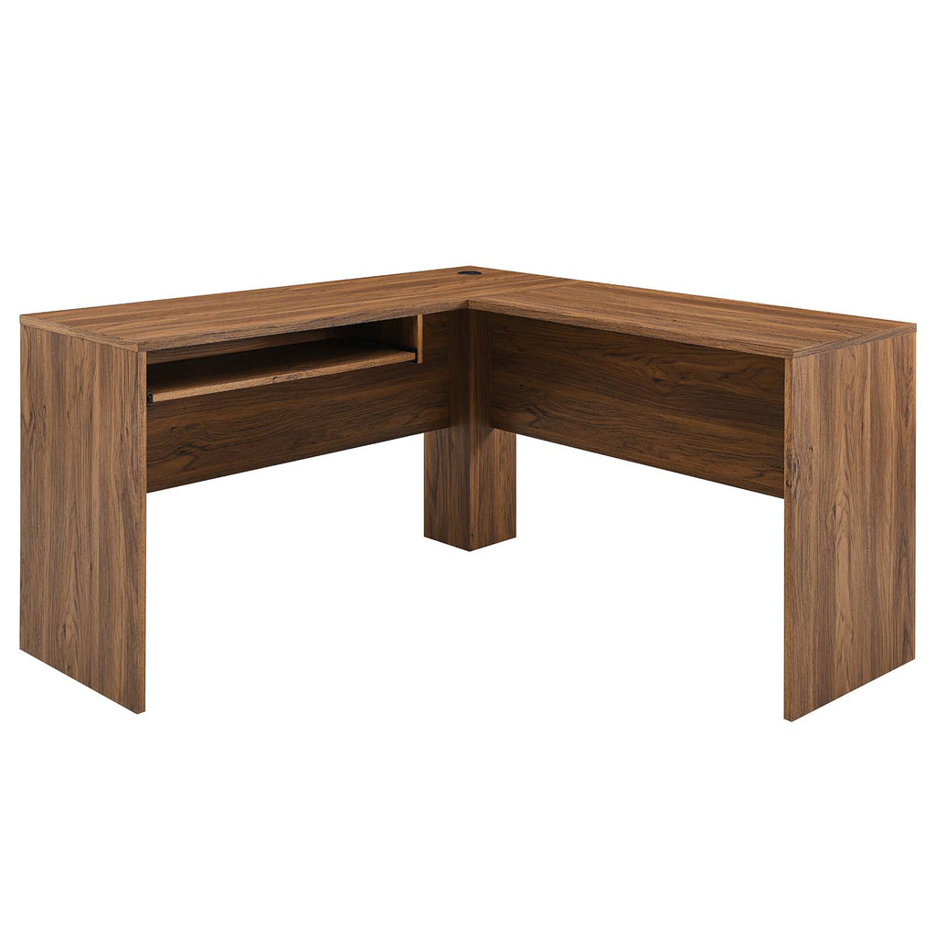 Modway Furniture Transmit Wood Desk and File Cabinet Set XRXT Walnut White EEI-5822-WAL-WHI