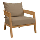Modway Furniture Brisbane 3-Piece Teak Wood Outdoor Patio Outdoor Patio Set XRXT Natural Light Brown EEI-5834-NAT-LBR