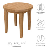 Modway Furniture Brisbane 3-Piece Teak Wood Outdoor Patio Outdoor Patio Set XRXT Natural White EEI-5835-NAT-WHI