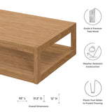 Modway Furniture Carlsbad 3-Piece Teak Wood Outdoor Patio Outdoor Patio Set XRXT Natural White EEI-5837-NAT-WHI