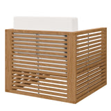 Modway Furniture Carlsbad 3-Piece Teak Wood Outdoor Patio Outdoor Patio Set XRXT Natural White EEI-5837-NAT-WHI