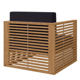 Modway Furniture Carlsbad 3-Piece Teak Wood Outdoor Patio Outdoor Patio Set XRXT Natural Navy EEI-5838-NAT-NAV