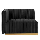 Modway Furniture Conjure Channel Tufted Performance Velvet Loveseat XRXT Gold Black EEI-5842-GLD-BLK