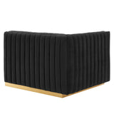 Modway Furniture Conjure Channel Tufted Performance Velvet Loveseat XRXT Gold Black EEI-5842-GLD-BLK