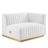 Modway Furniture Conjure Channel Tufted Performance Velvet Loveseat XRXT Gold White EEI-5842-GLD-WHI