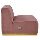 Modway Furniture Conjure Channel Tufted Performance Velvet Sofa XRXT Gold Dusty Rose EEI-5843-GLD-DUS