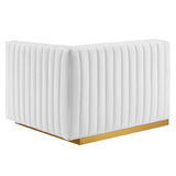 Modway Furniture Conjure Channel Tufted Performance Velvet Sofa XRXT Gold White EEI-5843-GLD-WHI