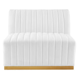 Modway Furniture Conjure Channel Tufted Performance Velvet Sofa XRXT Gold White EEI-5843-GLD-WHI