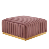 Modway Furniture Conjure Channel Tufted Performance Velvet 4-Piece Sectional XRXT Gold Dusty Rose EEI-5844-GLD-DUS