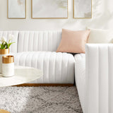 Modway Furniture Conjure Channel Tufted Performance Velvet 4-Piece Sectional XRXT Gold White EEI-5848-GLD-WHI