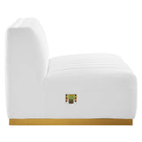 Modway Furniture Conjure Channel Tufted Performance Velvet 5-Piece Sectional XRXT Gold White EEI-5850-GLD-WHI
