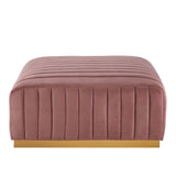 Modway Furniture Conjure Channel Tufted Performance Velvet 5-Piece Sectional XRXT Gold Dusty Rose EEI-5852-GLD-DUS