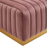 Modway Furniture Conjure Channel Tufted Performance Velvet 5-Piece Sectional XRXT Gold Dusty Rose EEI-5853-GLD-DUS