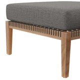 Modway Furniture Clearwater Outdoor Patio Teak Wood Ottoman 0423 Gray Graphite EEI-5854-GRY-GPH