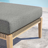 Modway Furniture Clearwater Outdoor Patio Teak Wood Ottoman 0423 Gray Graphite EEI-5854-GRY-GPH