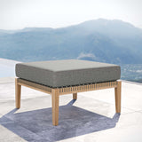 Modway Furniture Clearwater Outdoor Patio Teak Wood Ottoman 0423 Gray Graphite EEI-5854-GRY-GPH