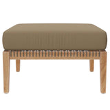 Modway Furniture Clearwater Outdoor Patio Teak Wood Ottoman 0423 Gray Light Brown EEI-5854-GRY-LBR