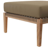 Modway Furniture Clearwater Outdoor Patio Teak Wood Ottoman 0423 Gray Light Brown EEI-5854-GRY-LBR