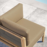 Modway Furniture Clearwater Outdoor Patio Teak Wood Corner Chair 0423 Gray Light Brown EEI-5855-GRY-LBR