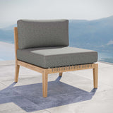 Modway Furniture Clearwater Outdoor Patio Teak Wood Armless Chair 0423 Gray Graphite EEI-5856-GRY-GPH