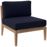Modway Furniture Clearwater Outdoor Patio Teak Wood Armless Chair 0423 Gray Navy EEI-5856-GRY-NAV