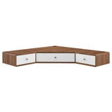 Modway Furniture Transmit 47" Wall Mount Corner Walnut Office Desk XRXT Walnut White EEI-5862-WAL-WHI