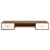 Modway Furniture Transmit 60" Wall Mount Wood Office Desk XRXT Walnut White EEI-5864-WAL-WHI