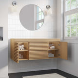 Modway Furniture Render 48" Wall-Mount Bathroom Vanity Cabinet XRXT Oak EEI-5866-OAK