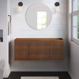 Modway Furniture Render 48" Wall-Mount Bathroom Vanity Cabinet XRXT Walnut EEI-5866-WAL