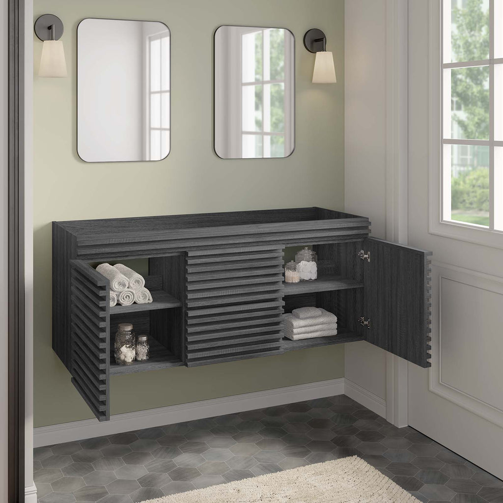 Modway Furniture Render 48" Wall-Mount Bathroom Vanity Cabinet XRXT Charcoal EEI-5867-CHA