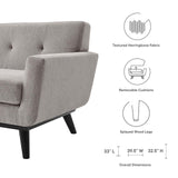 Modway Furniture Engage Herringbone Fabric Armchair XRXT Light Gray EEI-5868-LGR