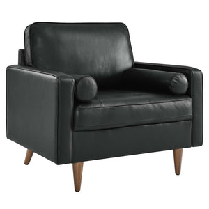 Modway Furniture Valour Leather Armchair XRXT Black EEI-5869-BLK