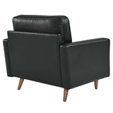 Modway Furniture Valour Leather Armchair XRXT Black EEI-5869-BLK