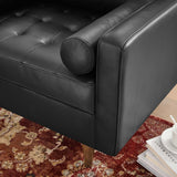 Modway Furniture Valour Leather Armchair XRXT Black EEI-5869-BLK