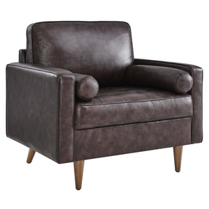 Modway Furniture Valour Leather Armchair 0423 Brown EEI-5869-BRN