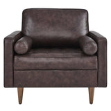 Modway Furniture Valour Leather Armchair 0423 Brown EEI-5869-BRN