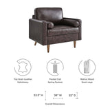 Modway Furniture Valour Leather Armchair 0423 Brown EEI-5869-BRN