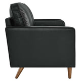 Modway Furniture Valour Leather Loveseat XRXT Black EEI-5870-BLK