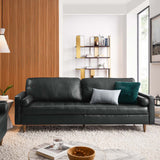 Modway Furniture Valour 88" Leather Sofa XRXT Black EEI-5871-BLK